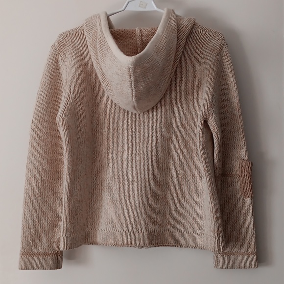 ARAN SWEATER MARKET Ireland Merino Wool + Silk Hooded Zip Sweater S - Picture 3 of 4